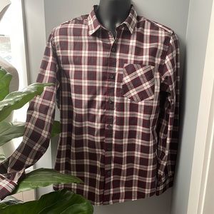 DENVER HAYES Men's Long Sleeve Modern Fit Plaid Core Shirt